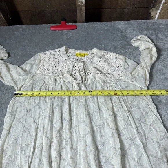 Roller Rabbit Lucknow Seraphina Beach Cover Up Small White Tassle Tunic - Picture 8 of 10